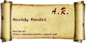 Aszódy Renátó névjegykártya