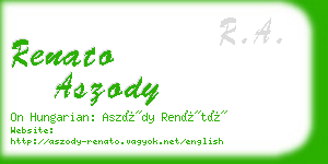 renato aszody business card